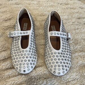 Alaia White Dress Shoes with Silver Details